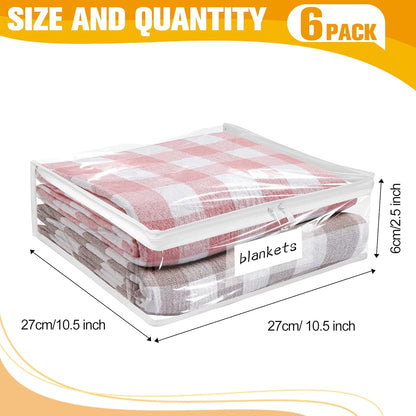 Plastic Storage Bags with Easy-Glide Zipper, Pack of 6