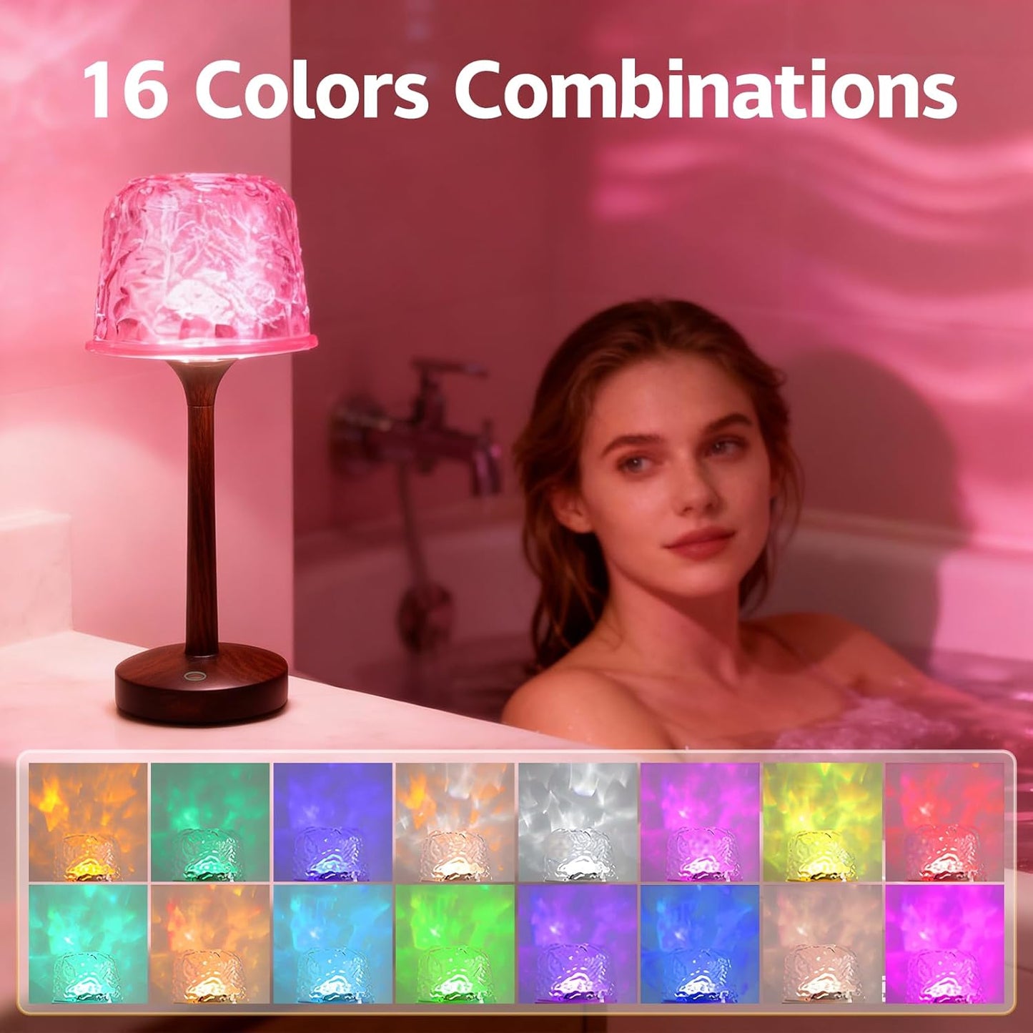 The Healing Glow™Bathroom Shower Lamp with 16 Color Ocean Wave Projector