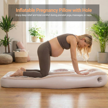 Inflatable Pregnancy Pillow with Belly & Head Hole, Prone Pregnancy Pillow for Stomach Sleepers