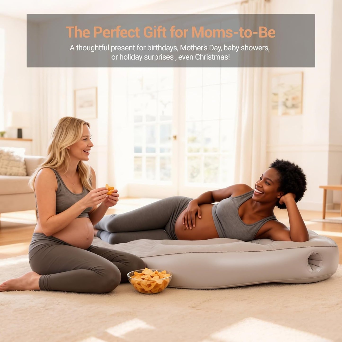 Inflatable Pregnancy Pillow with Belly & Head Hole, Prone Pregnancy Pillow for Stomach Sleepers