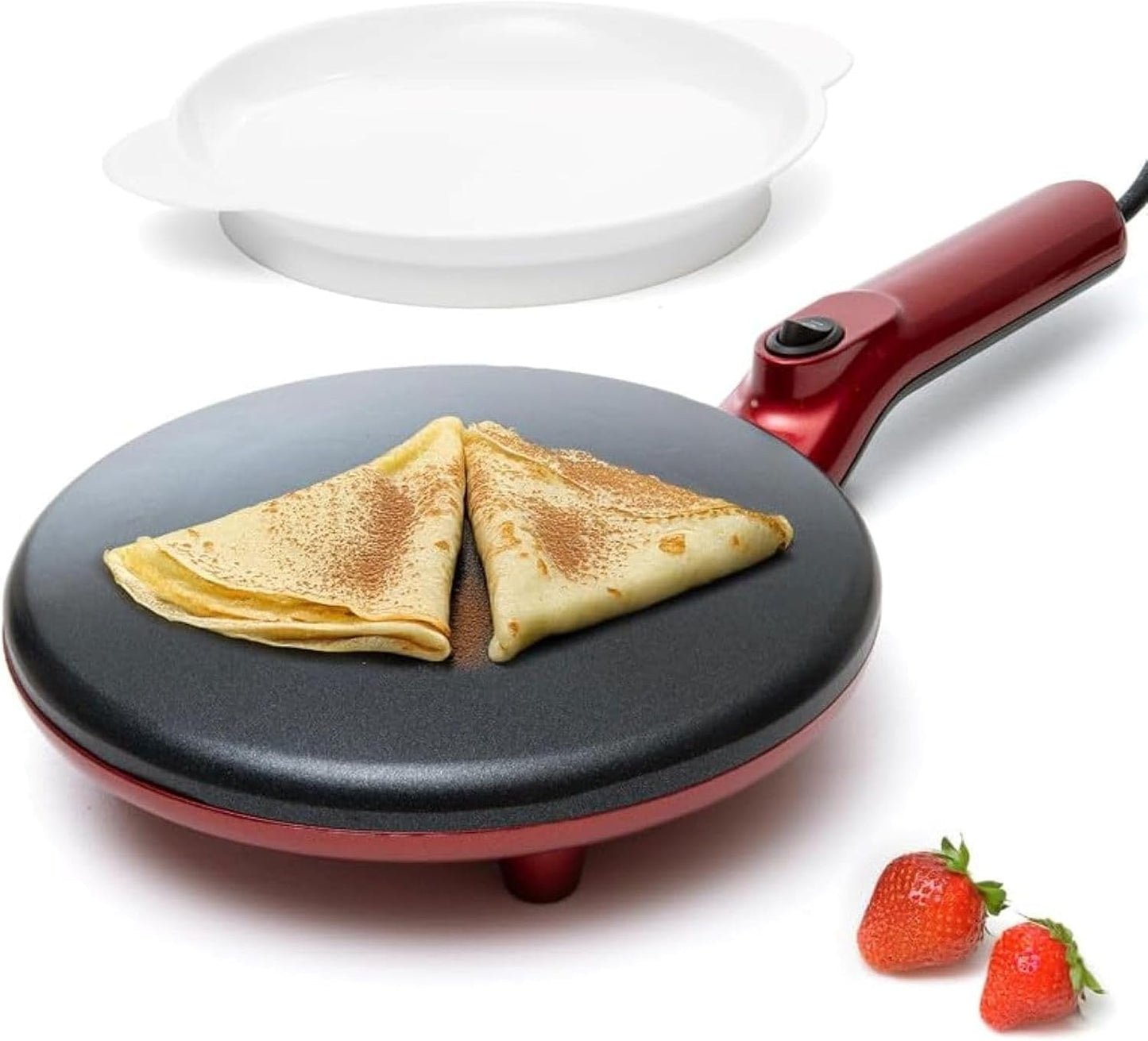 8" Portable Nonstick Crepe Pan-Auto shut-off, even heating, dual temperature control