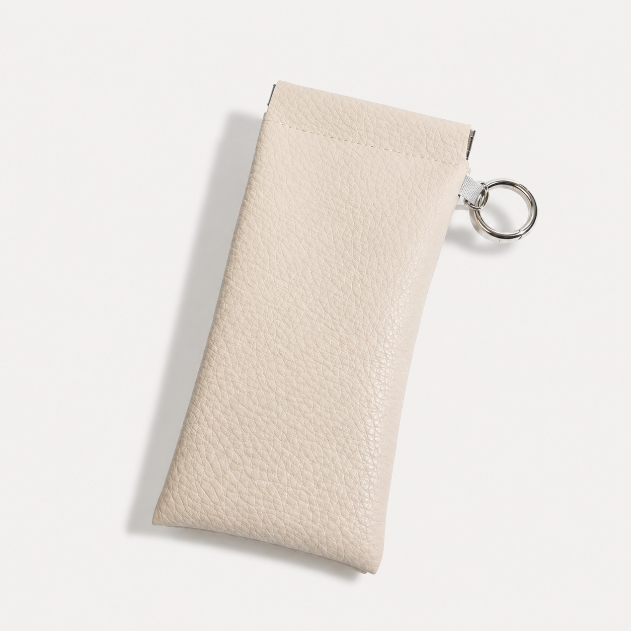 Soft PU Leather Sunglasses Pouch With Built-in Cleaning Cloth And Keychain