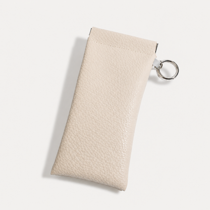 Soft PU Leather Sunglasses Pouch With Built-in Cleaning Cloth And Keychain