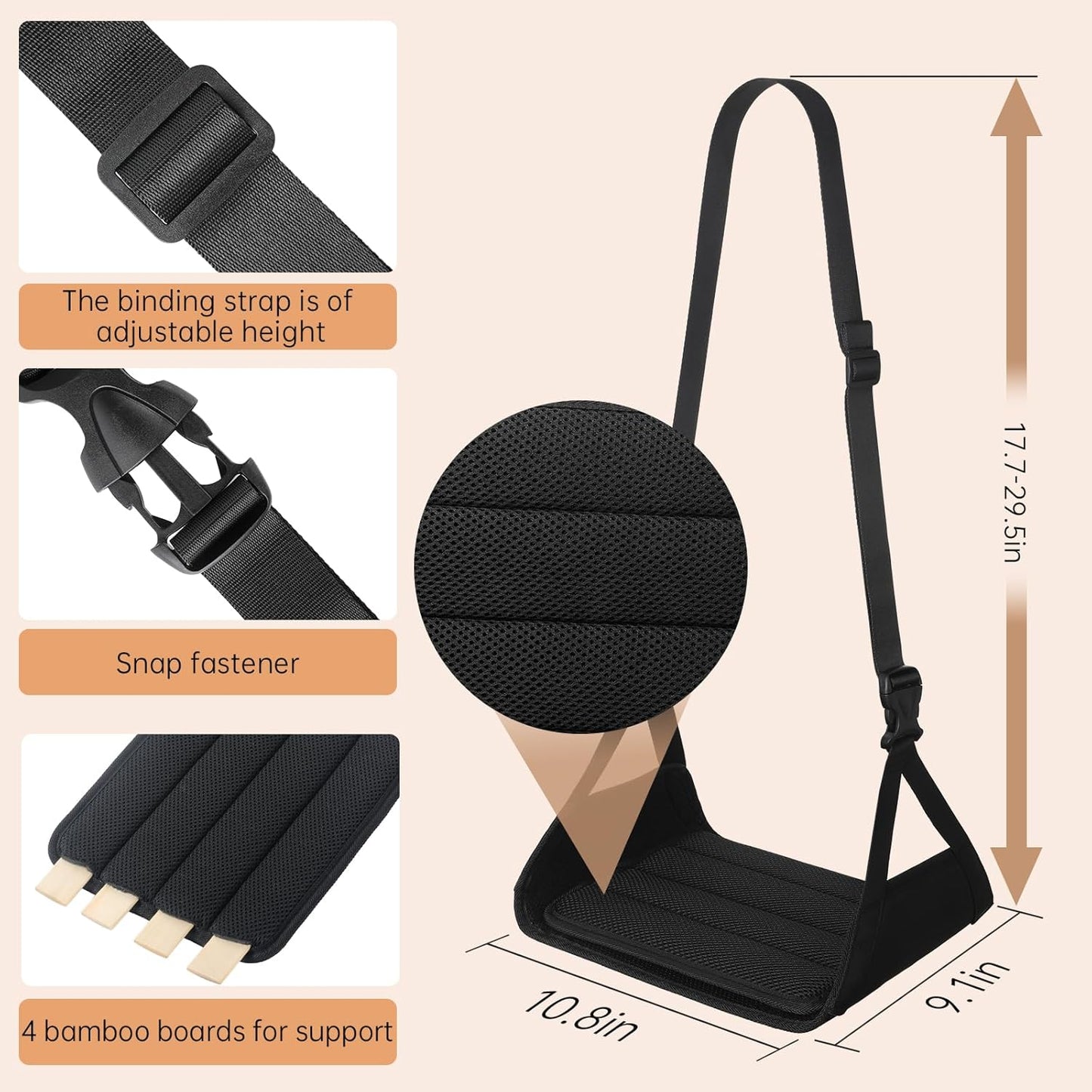 Airplane Foot Rest Hammock for Long Flights（Free storage bag and sleep set）