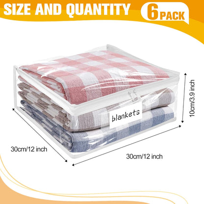 Plastic Storage Bags with Easy-Glide Zipper, Pack of 6