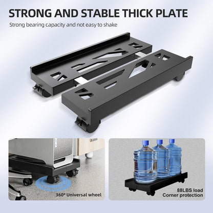 Adjustable mobile computer stand with locking casters, 80 lbs load capacity