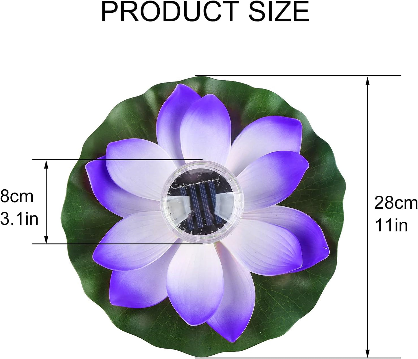 Waterproof LED Solar Lotus Floating Lights with Lily Pads