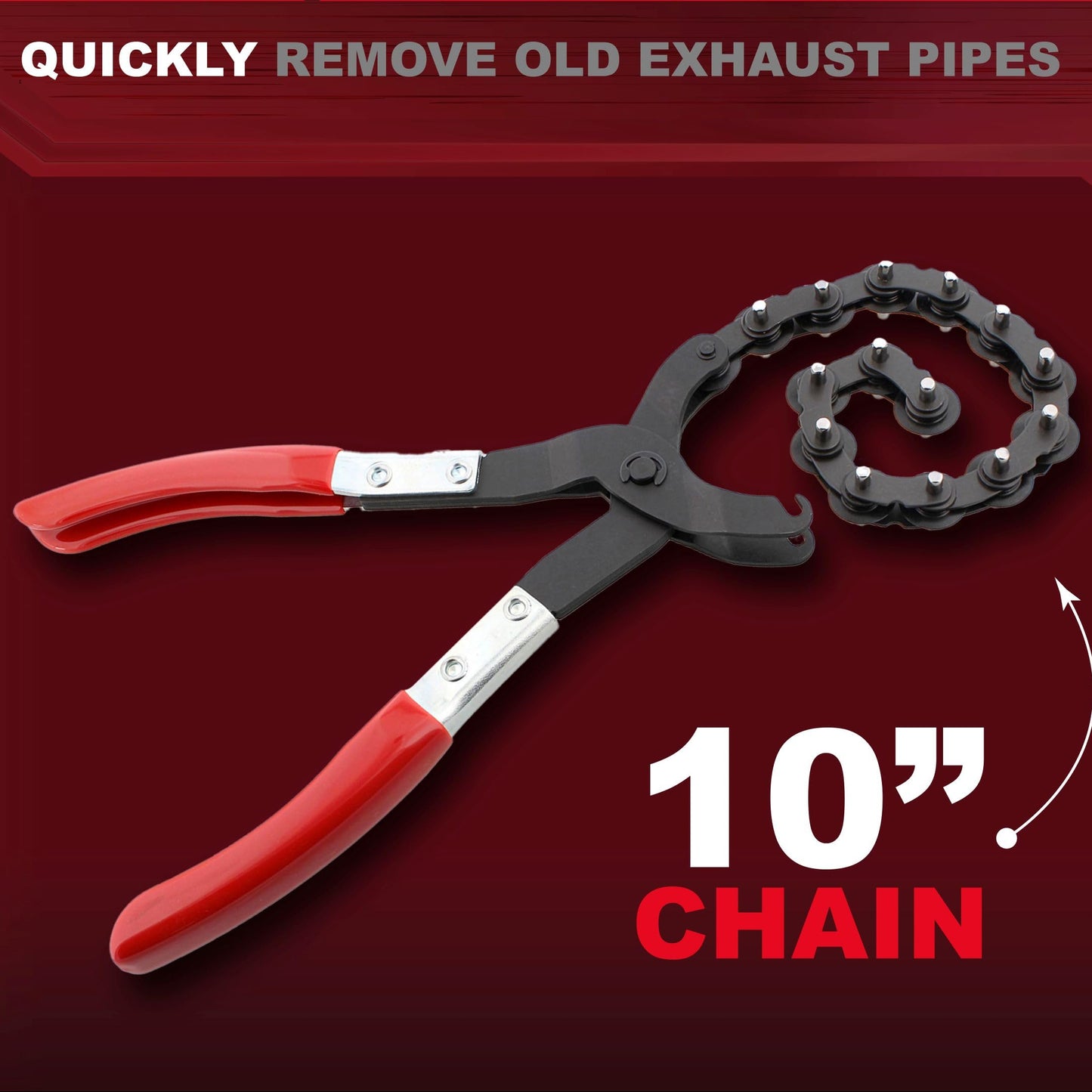 Heavy-Duty Exhaust Pipe Cutter Wrench - Professional Carbon Steel Chain Tubing Tool for Mild Steel, Aluminum & Copper