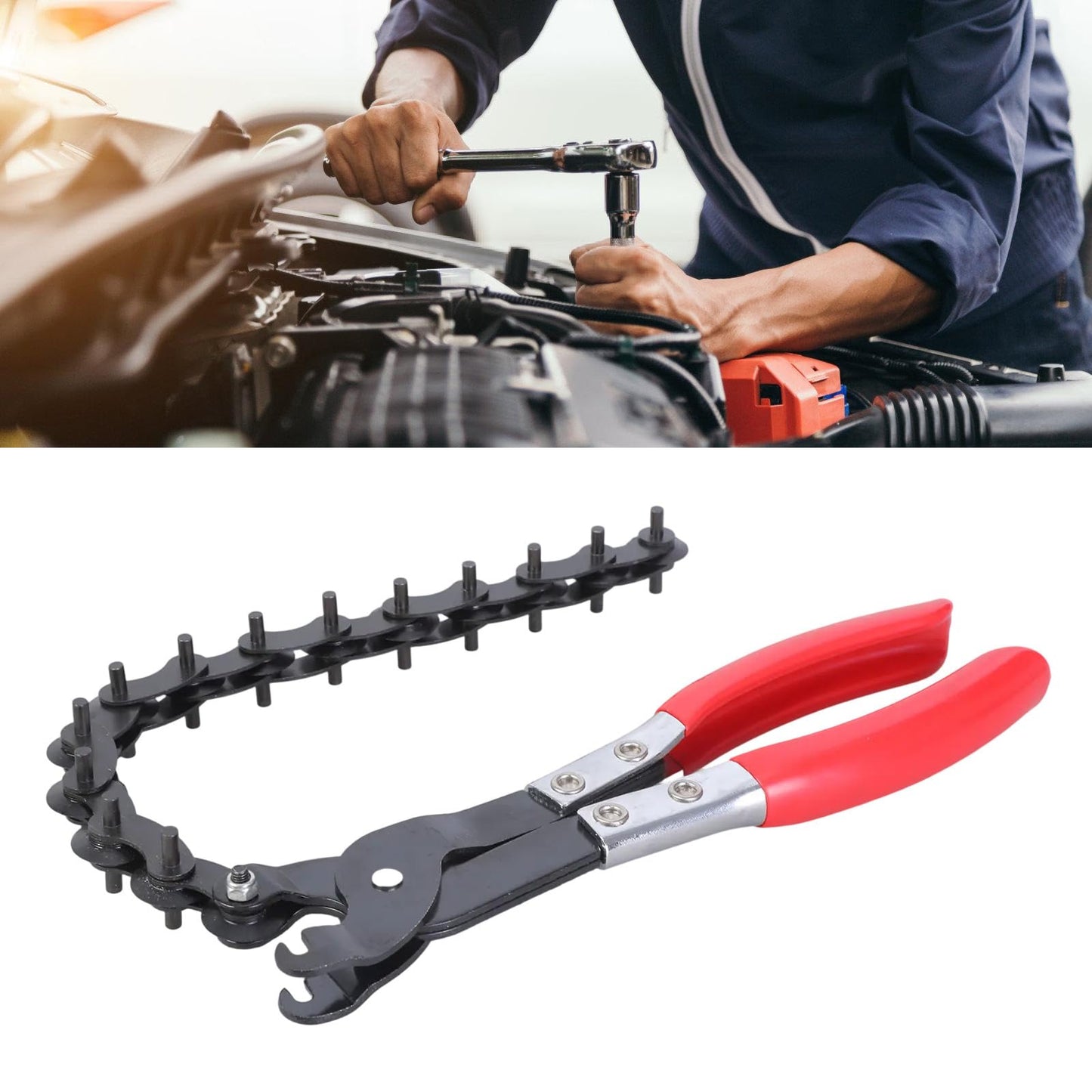 Heavy-Duty Exhaust Pipe Cutter Wrench - Professional Carbon Steel Chain Tubing Tool for Mild Steel, Aluminum & Copper