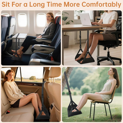 Airplane Foot Rest Hammock for Long Flights（Free storage bag and sleep set）