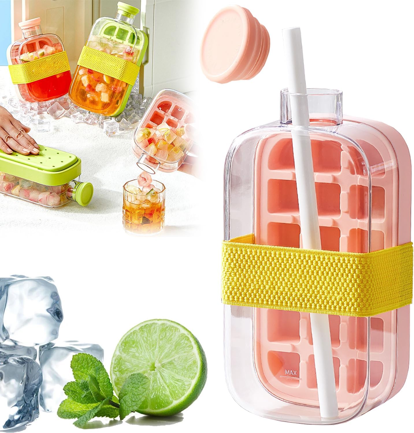 2-in-1 Refreshing Ice Cube Tray - Portable Cup
