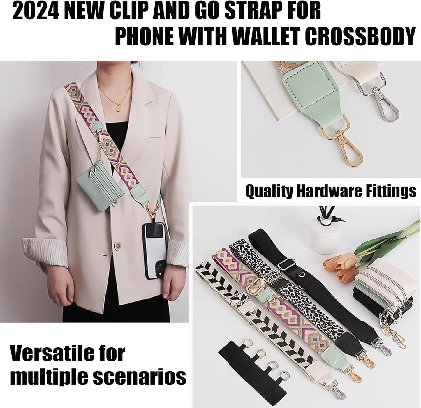 Clip and Go Strap for Phone with Wallet