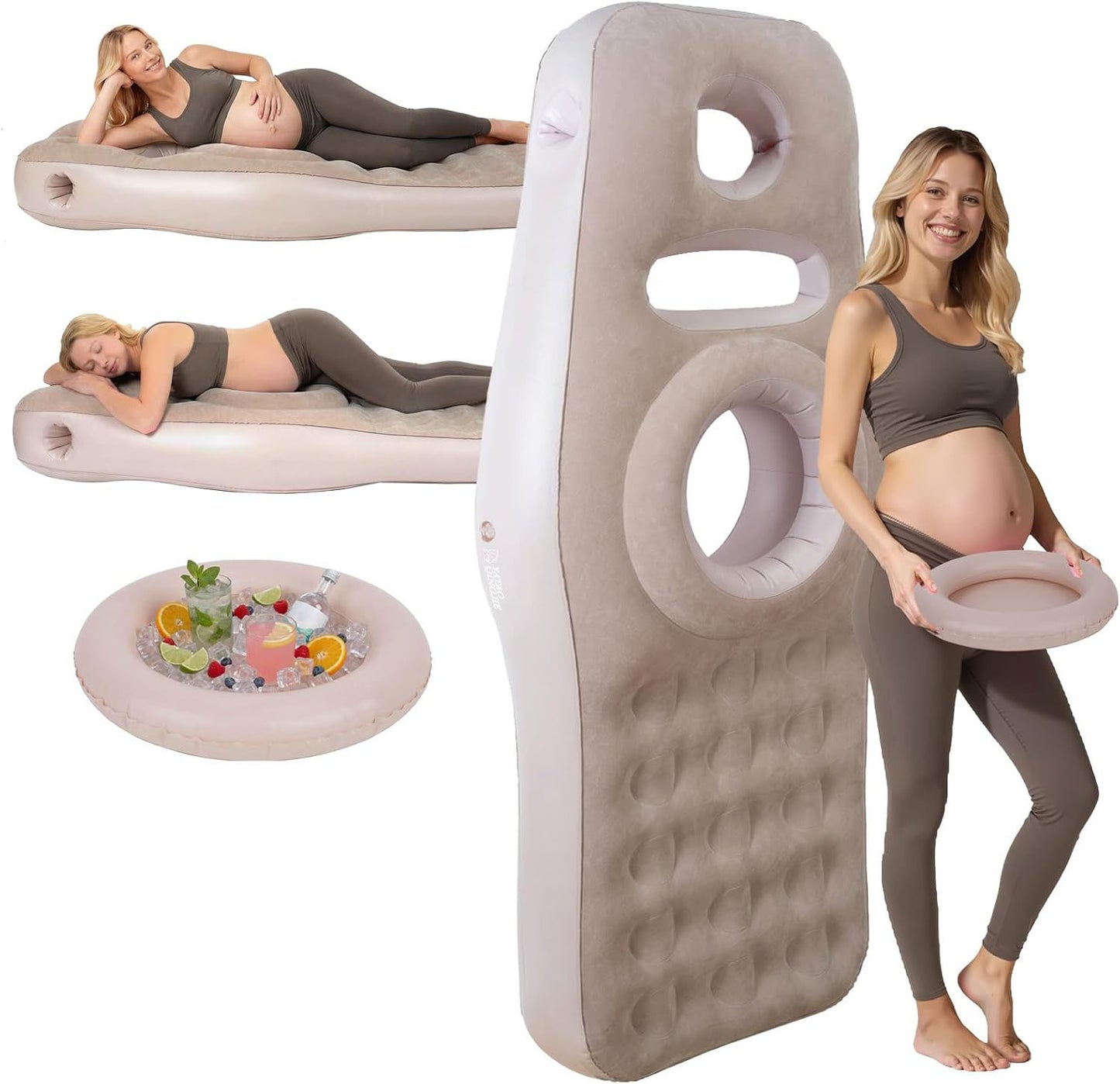 Inflatable Pregnancy Pillow with Belly & Head Hole, Prone Pregnancy Pillow for Stomach Sleepers