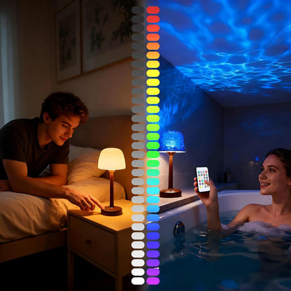 The Healing Glow™Bathroom Shower Lamp with 16 Color Ocean Wave Projector