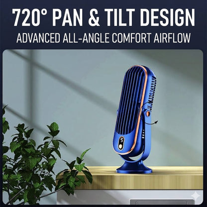 Set of 2 Portable Rechargeable 10\" Fan with 720° Oscillation & Whisper-Quiet Turbo Airflow