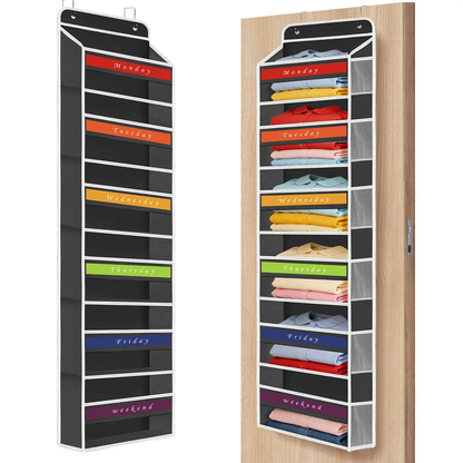 Six-layer hanging clothing storage bag - with category labels