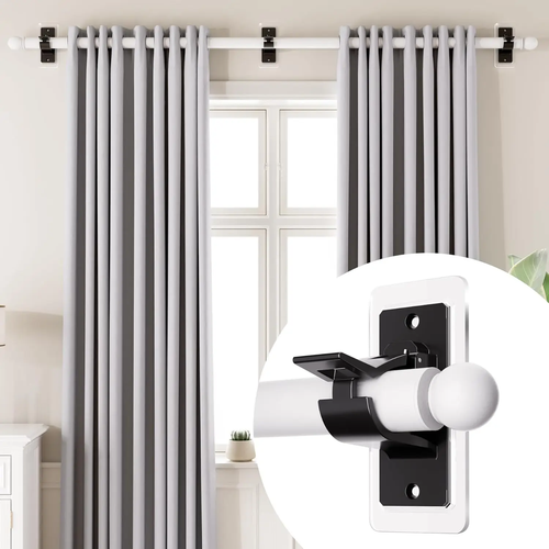 No-Drill Self-Adhesive Rod Holders for Curtains, Towel Bars, Closet Rods & More