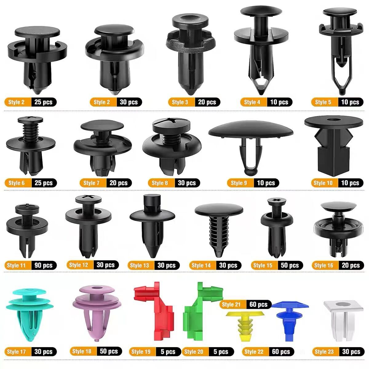 Car Retainer Clips Kit with Removal Tools for Auto Bumper, Fender & Trim Repair
