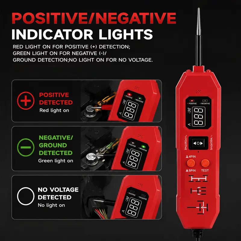 6V-24V Automotive Circuit Probe Tester – Fast Electrical Diagnostic Tool & Polarity Detector