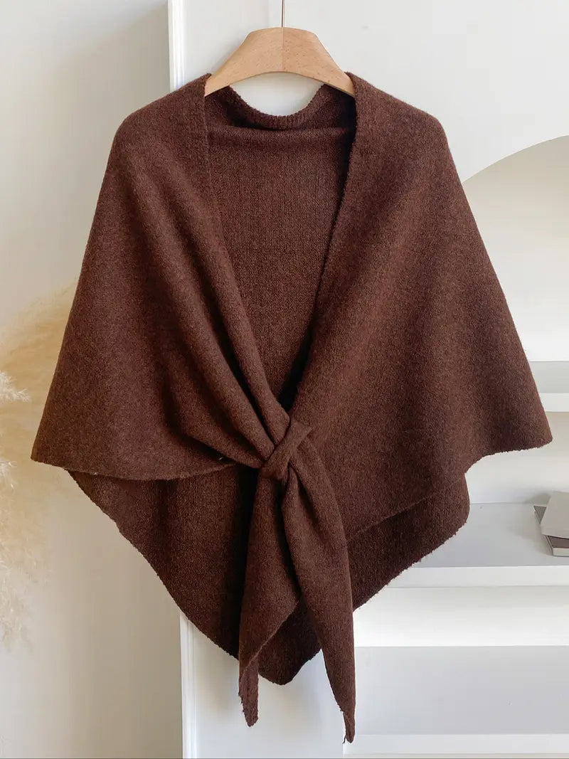 Women's Triangle Knit Shawl One Simple Layer, Endless Outfit Possibilities