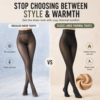Women’s Fleece-Lined Fake Sheer Thermal Tights