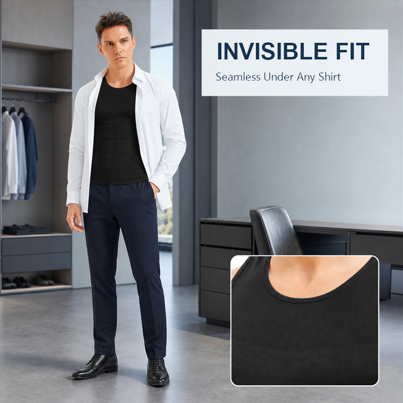 Instant Slimming: Men's Chest & Belly Compression Shaping Vest