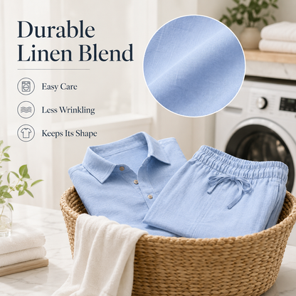 Ultimate Summer Comfort: Men’s Premium Linen Two-Piece Set
