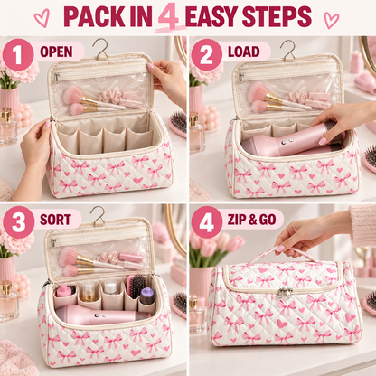 Handcrafted Hair Dryer & Makeup Organizer for Effortless Travel