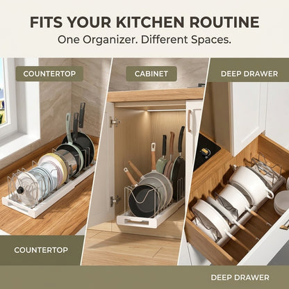 Expandable Pot Lid & Pan Organizer Rack