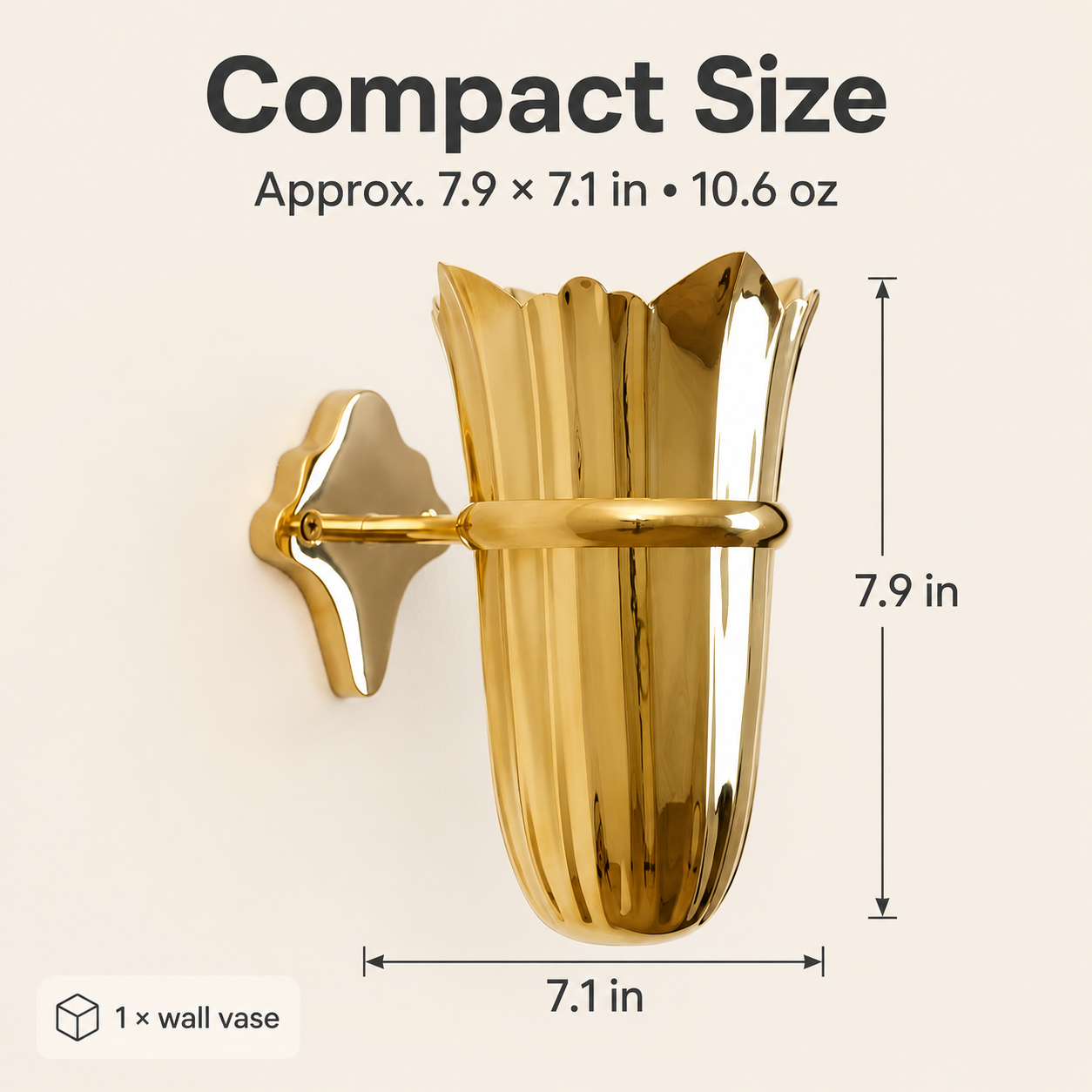Luxury Gold Wall-Mounted Floral Vase
