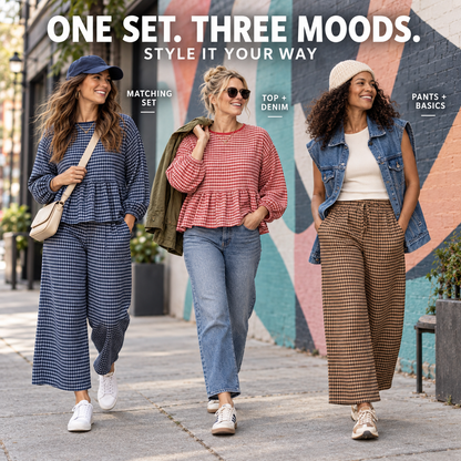 Women's Gingham 2 Piece Outfit