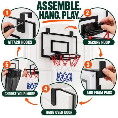 🏀2-in-1 Over-the-Door Basketball Hoop & Laundry Hamper🏀