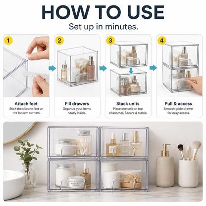 Clear Stackable Storage Drawers