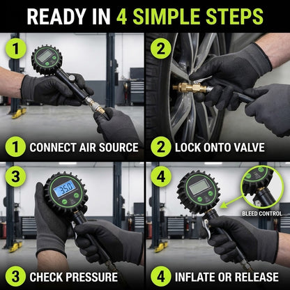 200 PSI Digital Tire Inflator Gauge