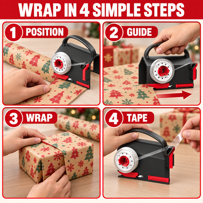 2-in-1 Wrapping Paper Cutter & Tape Dispenser