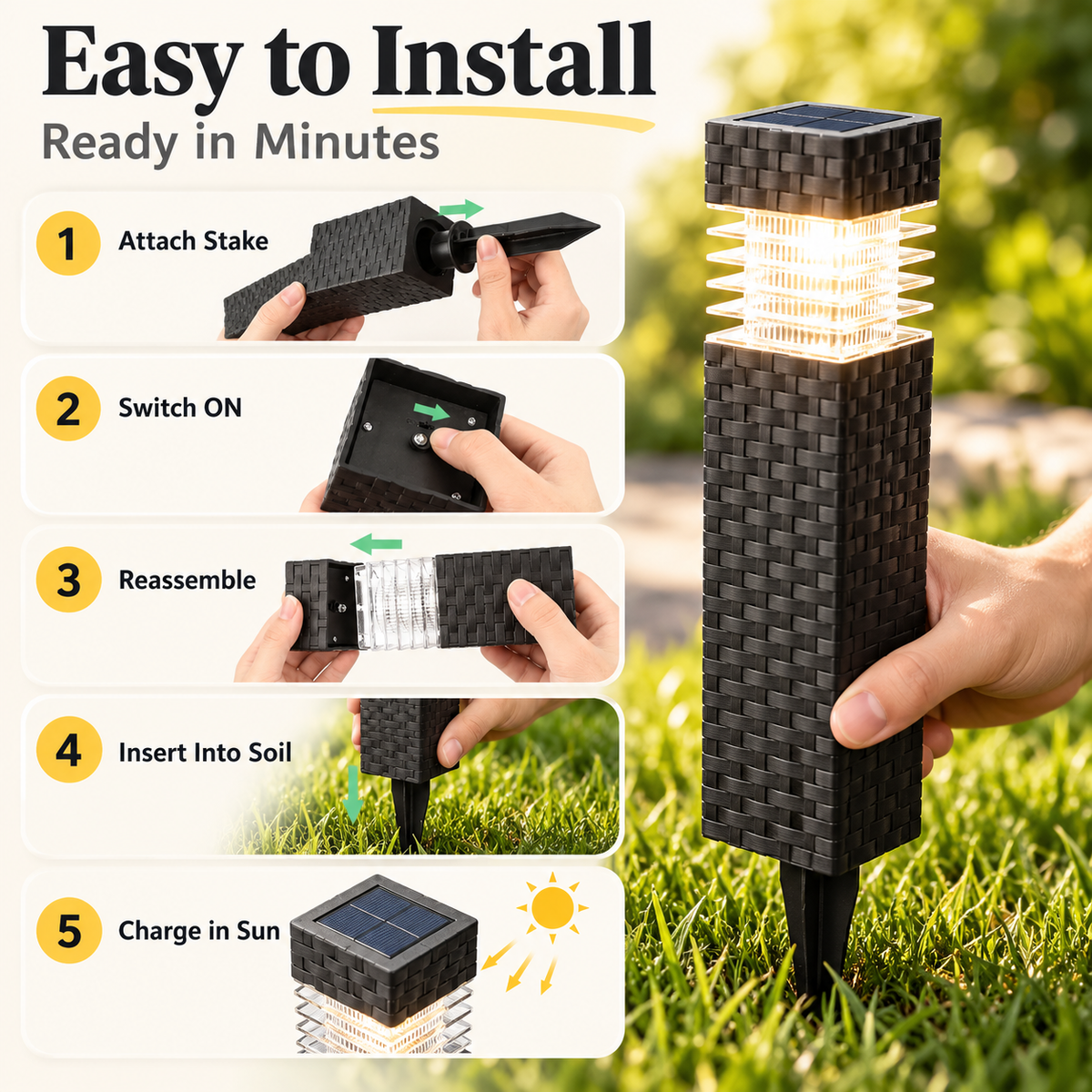 Solar Pathway Lights for Effortless Nighttime Glow