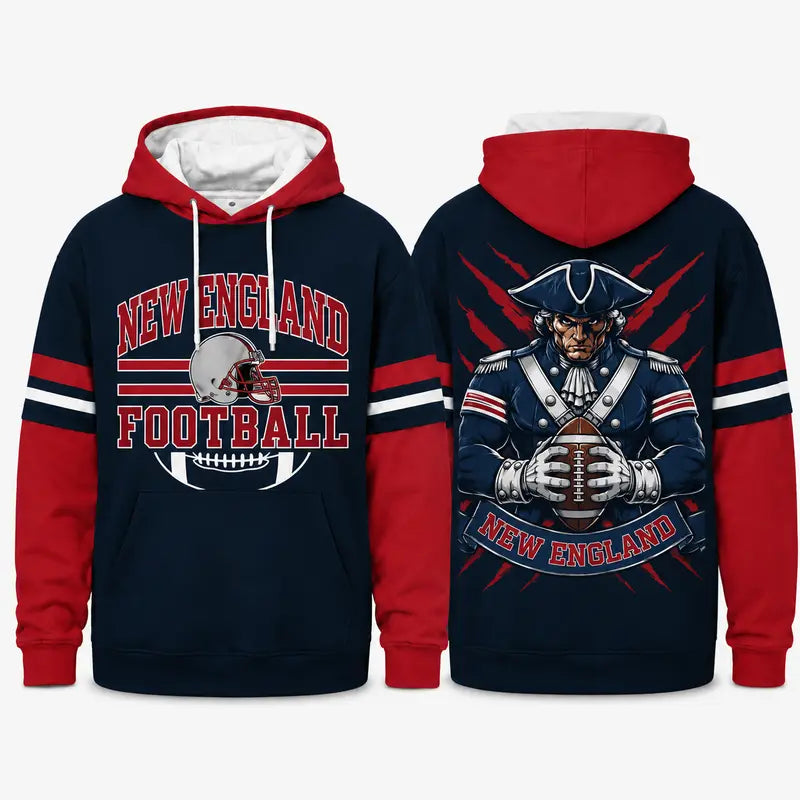Retro Football Helmet Graphic Hoodie Varsity Style From Every Angle
