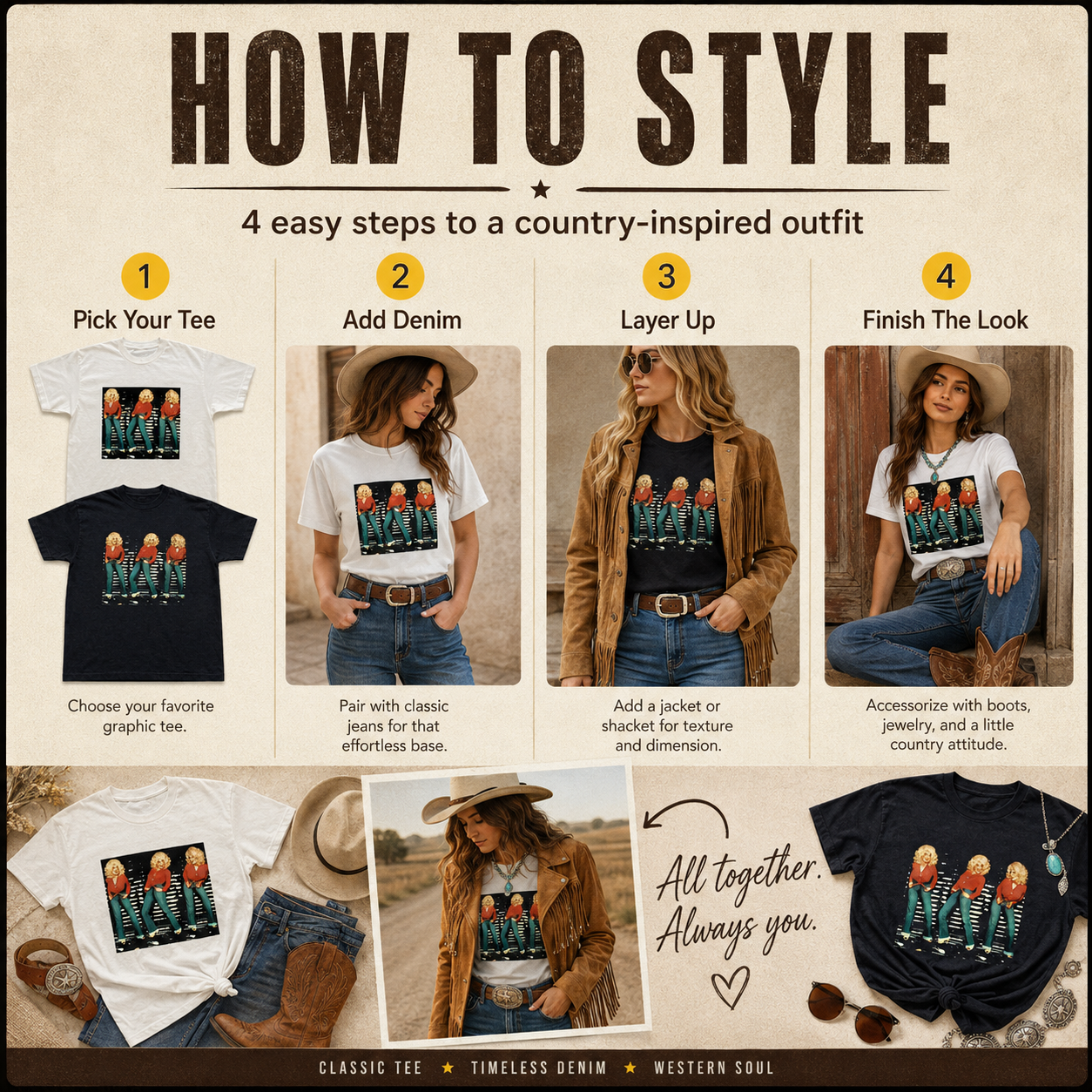 Vintage Country Music Graphic Tee