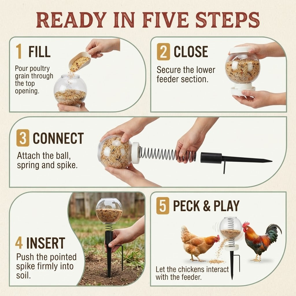 Interactive Swinging Chicken Feeder Toy