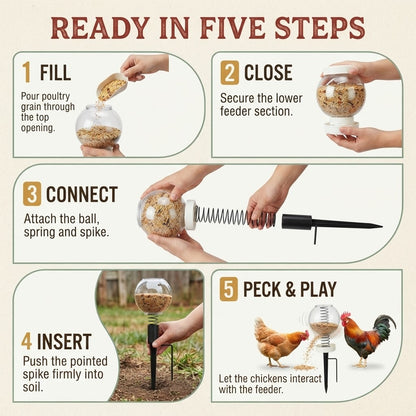 Interactive Swinging Chicken Feeder Toy