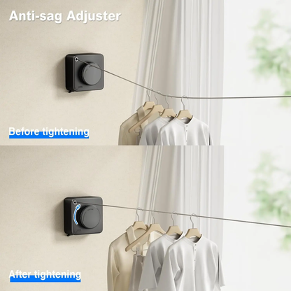 Wall-mounted adjustable telescopic stainless steel clothes rack