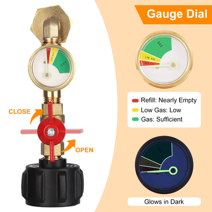 🔥Propane Refill Adapter with Valve & Gauge🔥