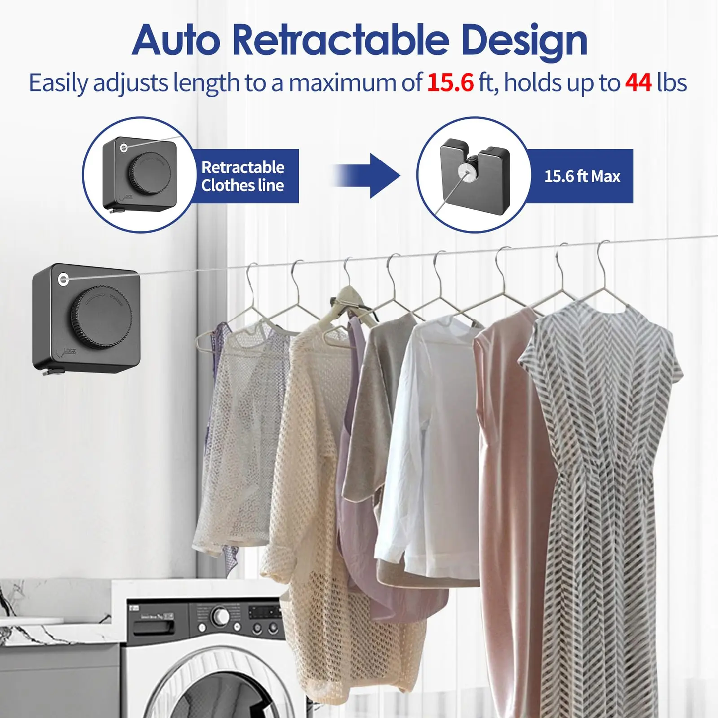Wall-mounted adjustable telescopic stainless steel clothes rack