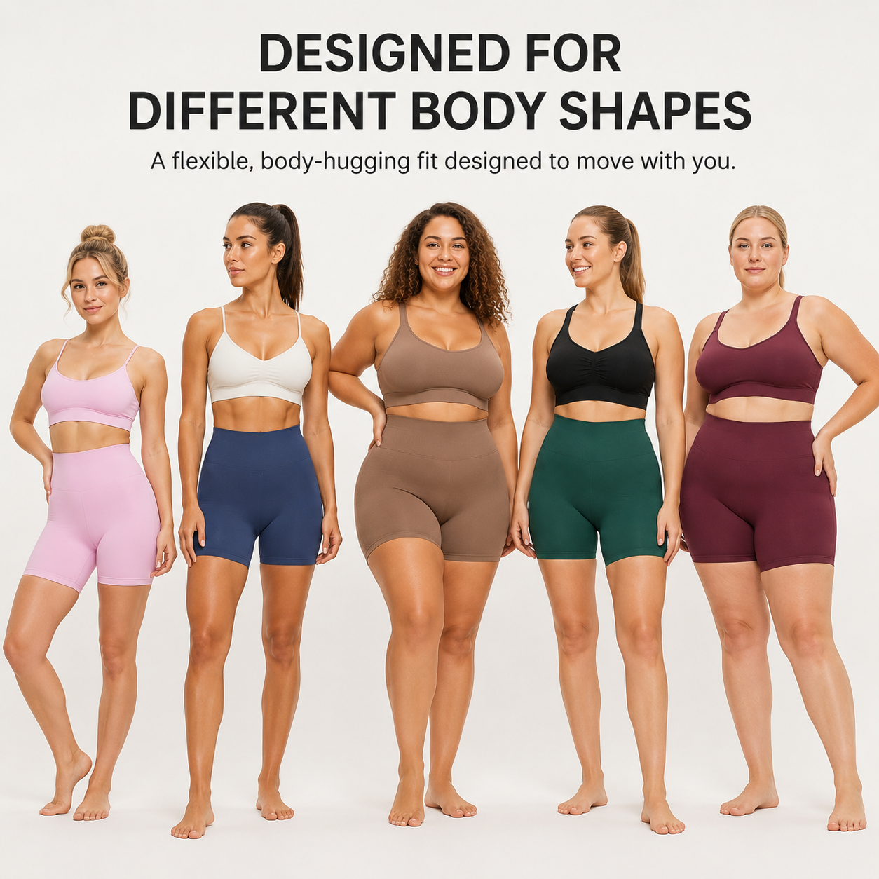 Women's High-Waisted Butt-Lifting Athletic Shorts (4-Pack)