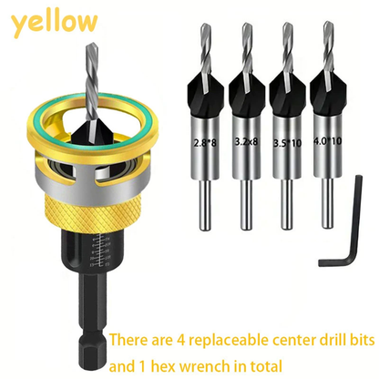 High carbon steel four-flute countersunk drill bit set