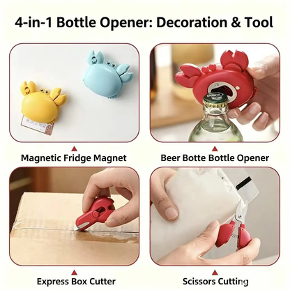 3-in-1 Magnetic Crab Bottle Opener & Cutter