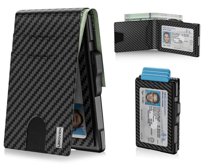 Modern Minimalist Pop-Up Wallet – RFID Blocking Aluminum Card Holder with Premium Leather, Quick Access Design & Cash Storage