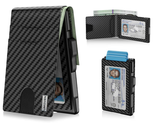 Modern Minimalist Pop-Up Wallet – RFID Blocking Aluminum Card Holder with Premium Leather, Quick Access Design & Cash Storage