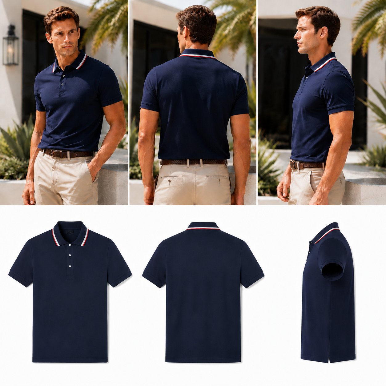 Men's Cool & Breathable Summer Polo Shirt – Stretch Slim Fit