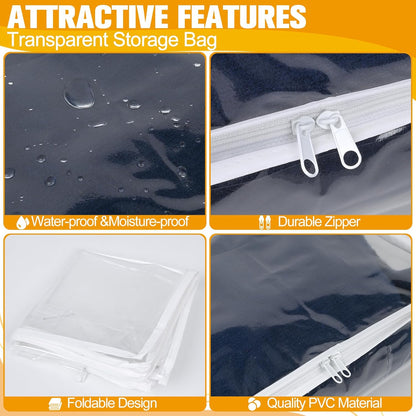 Plastic Storage Bags with Easy-Glide Zipper, Pack of 6